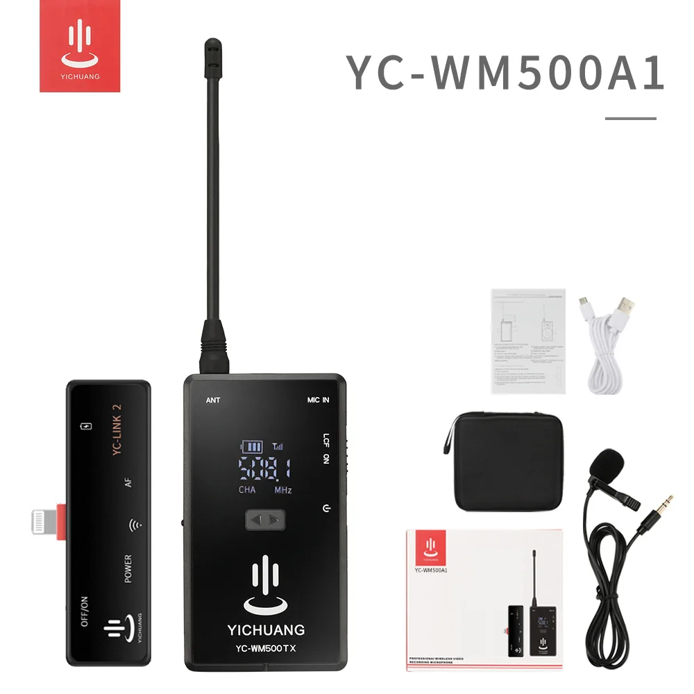 YC WM500A1 20 канальный UHF Беспроводной петличный микрофон видео Системы с