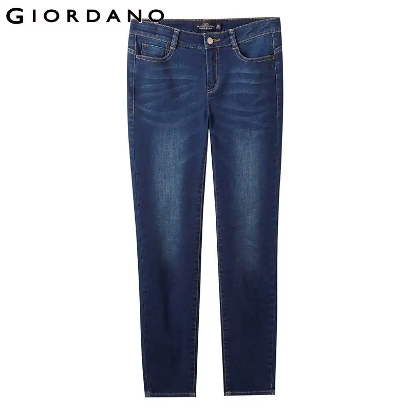 Giordano/женские джинсы из джинсовой ткани с усами Узкие женские до щиколотки брюки