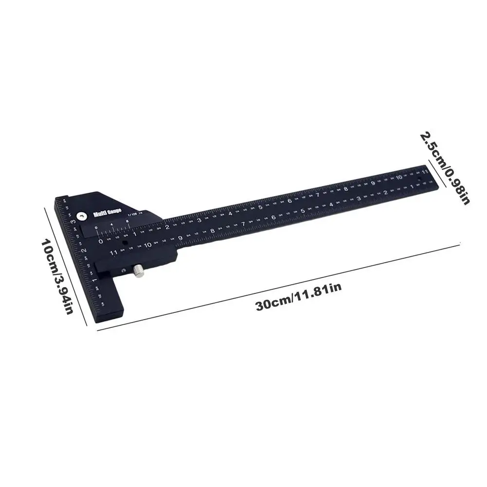 

Multifunction Inch MM Woodworking Scriber Gauge Aluminum Steel Measuring Marking Framing Ruler Tool for Carpentry DIY Tools