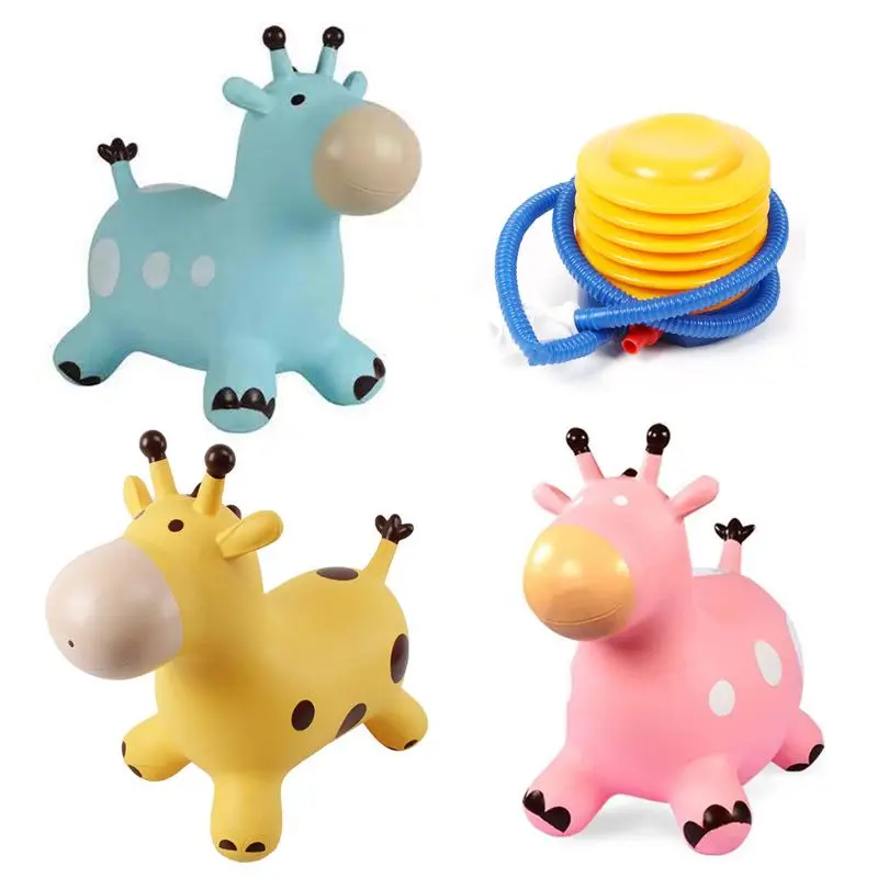 

Inpany Bouncy Giraffe Hopper Inflatable Jumping Giraffe Bouncing Animal Toys 090B