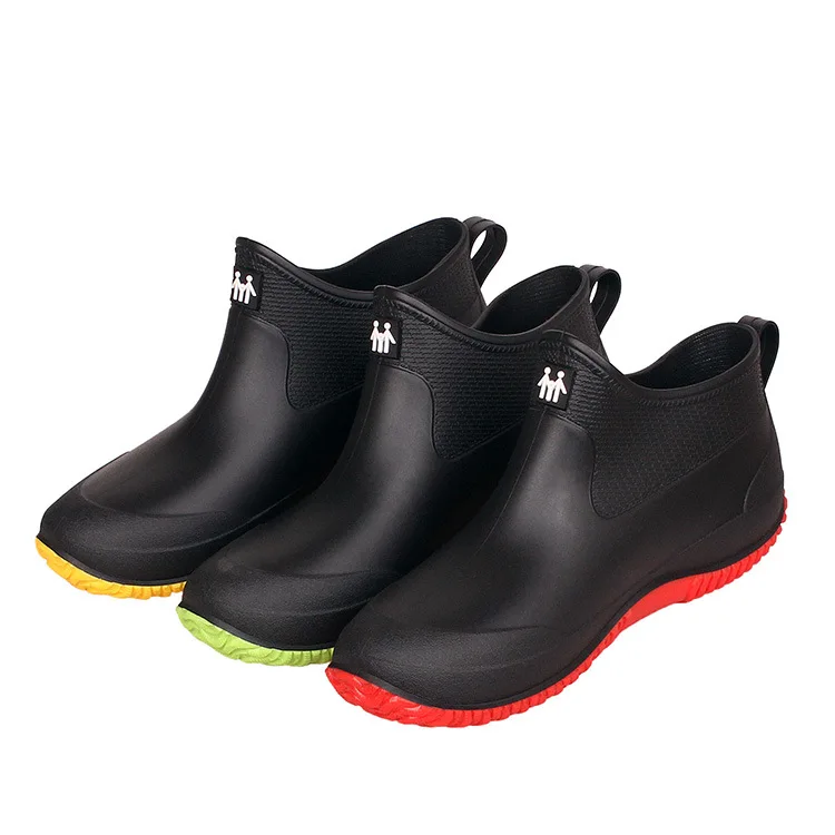 

NEW Rain Boots Women's Short Summer Men Low Top Rubber Boots Shoe Cover Waterproof Anti-slip Rubber Shoes Outdoor Wading Shoes