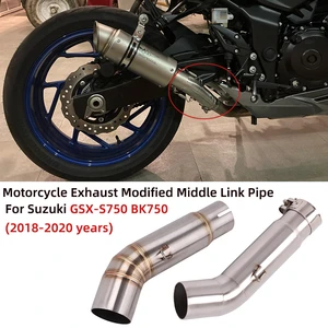 Slip On For SUZUKI GSX-S 750 BK750 GSR750 GSX S750 2018-2020 Motorcycle Exhaust Escape Modified Middle Link Pipe Replace Tube