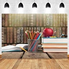Виниловый фон для фотосъемки с изображением книжной полки и книг