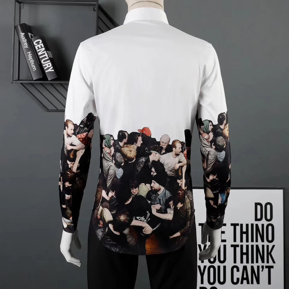 DUYOU Мужская рубашка хлопок мужская классическая 3D религиозная Художественная