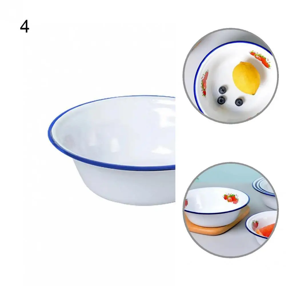 

Washable Enamel Fruit Pattern Soup Basin for Home Enamel Bowl Washable Enamel Fruit Pattern Soup Basin for Home