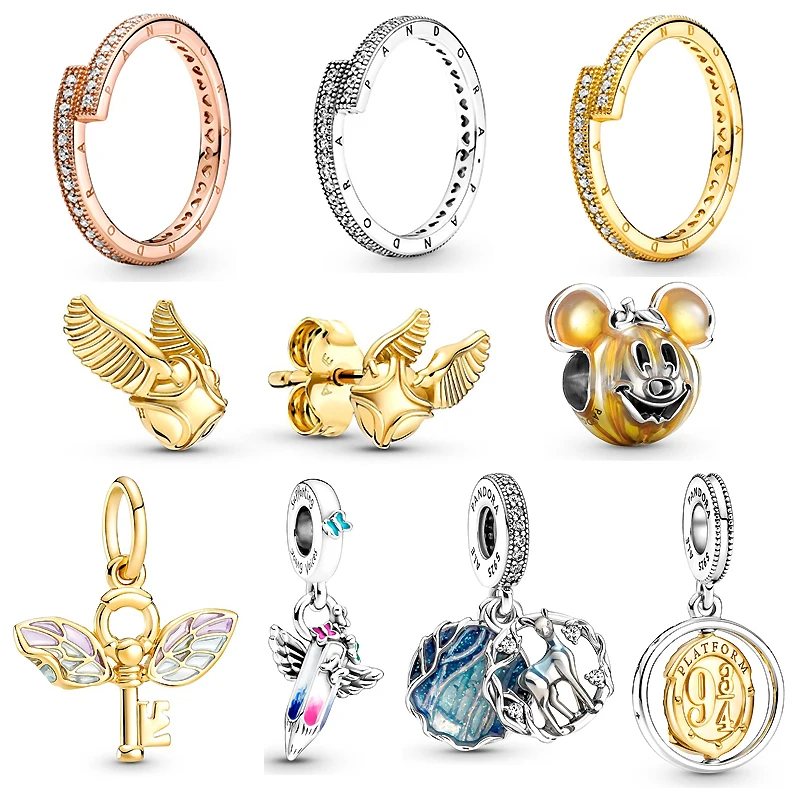 

2021 New Hot Jewelry For Women Bangle Fit Original Pandora DIY Pumpkin Charms Dragonfly Beadeds 925 Sterling Silver Bracelet