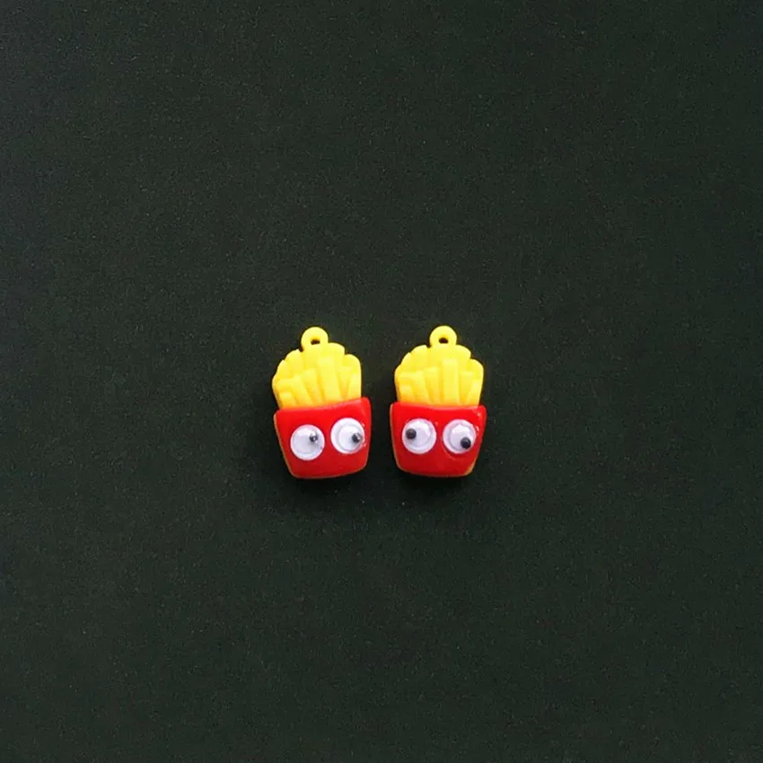 10 шт смолы Flatback еда гамбургер и картофель фри для Подвеска ключей на шею DIY