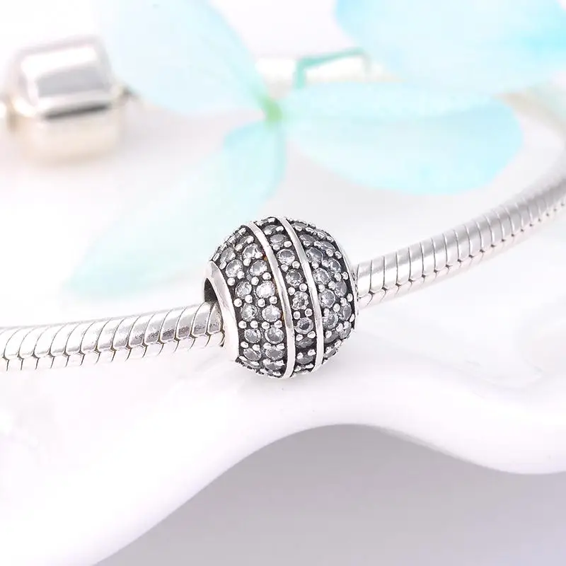 100% Настоящее 925 пробы серебро ротанга завод DIY круглый прекрасный брелок Бусины