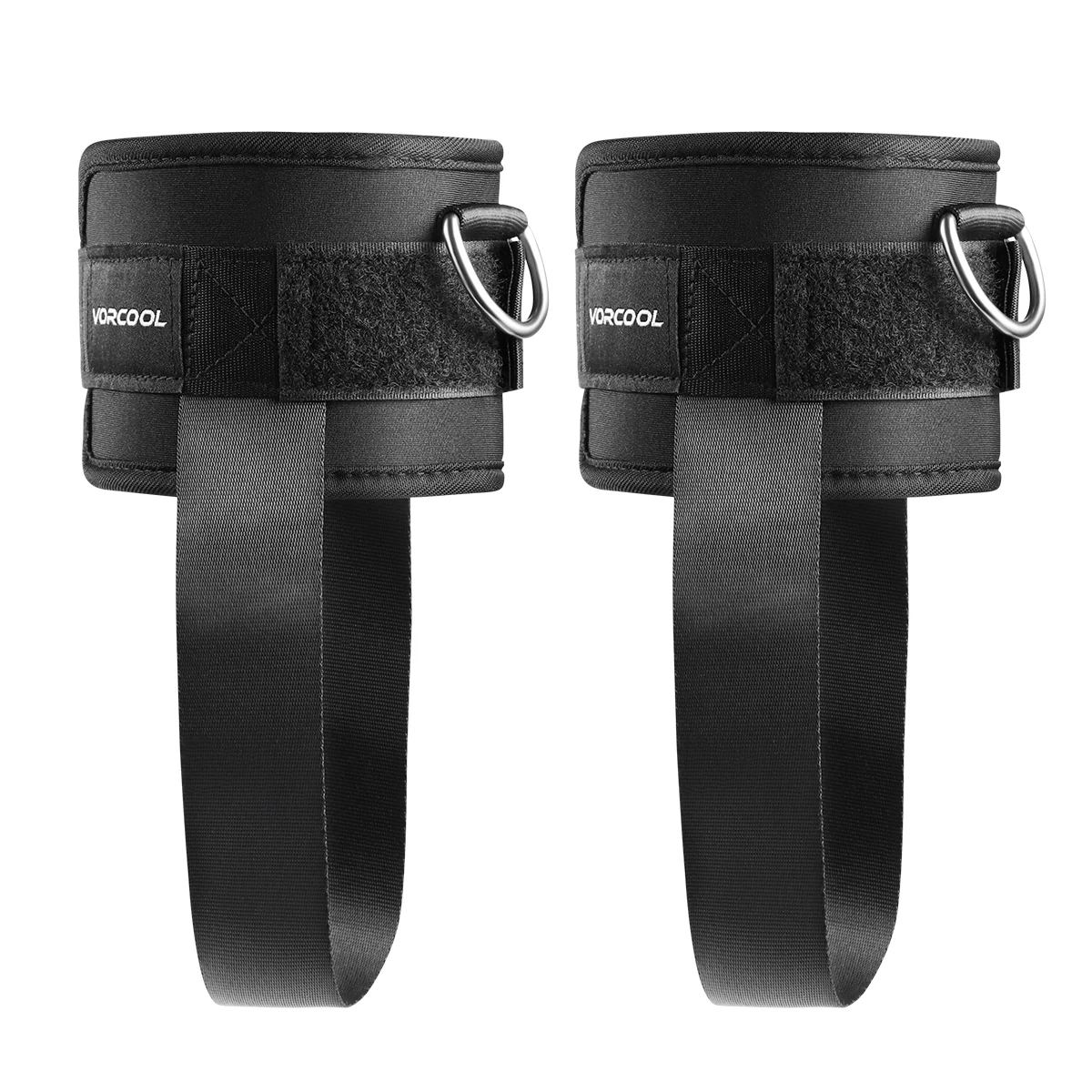 

VORCOOL 2 шт. ремни на лодыжку D-образное кольцо ремешок на лодыжку для тренировок в тренажерном зале упражнения на ноги (черный)