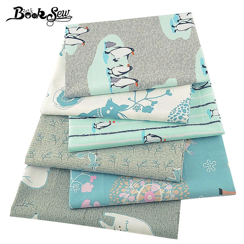 Booksew 100% хлопок саржевая ткань 6 шт./партия 40x50 см лоскутный материал для шитья
