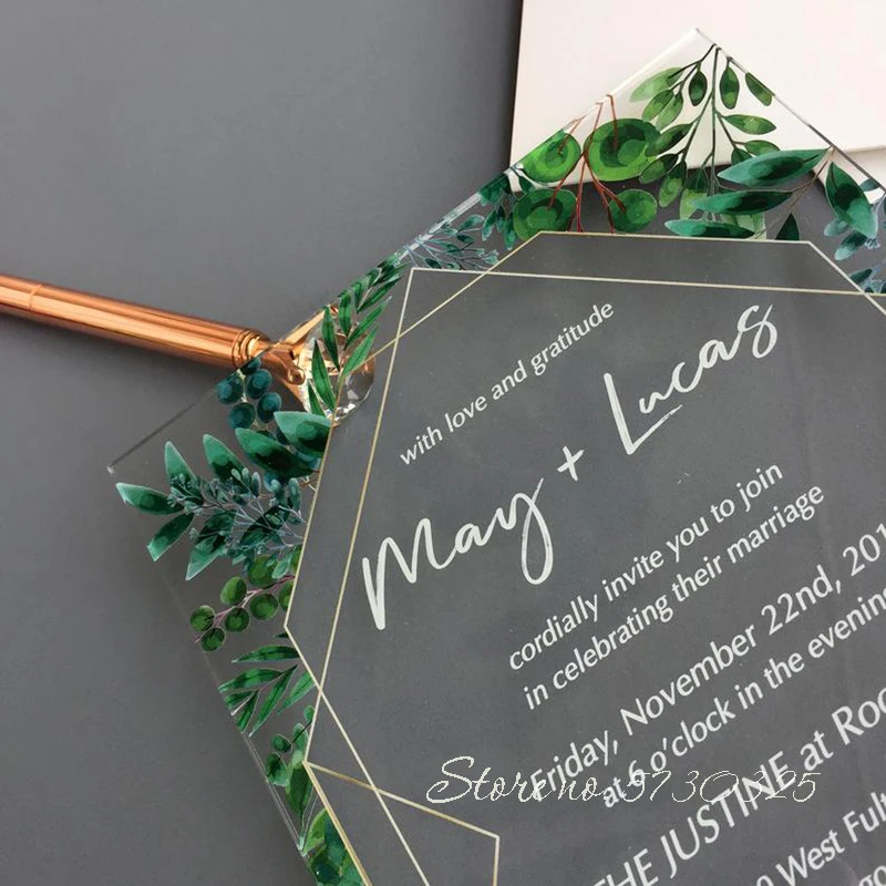 Бесплатная доставка Лазерная резка акриловые формы на заказ приглашения свадьбу