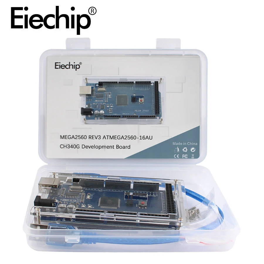 Для Arduino Mega 2560 R3 MEGA2560 REV3 ATMEGA2560 16AU CH340G AVR USB макетная плата diy Электронный комплект с