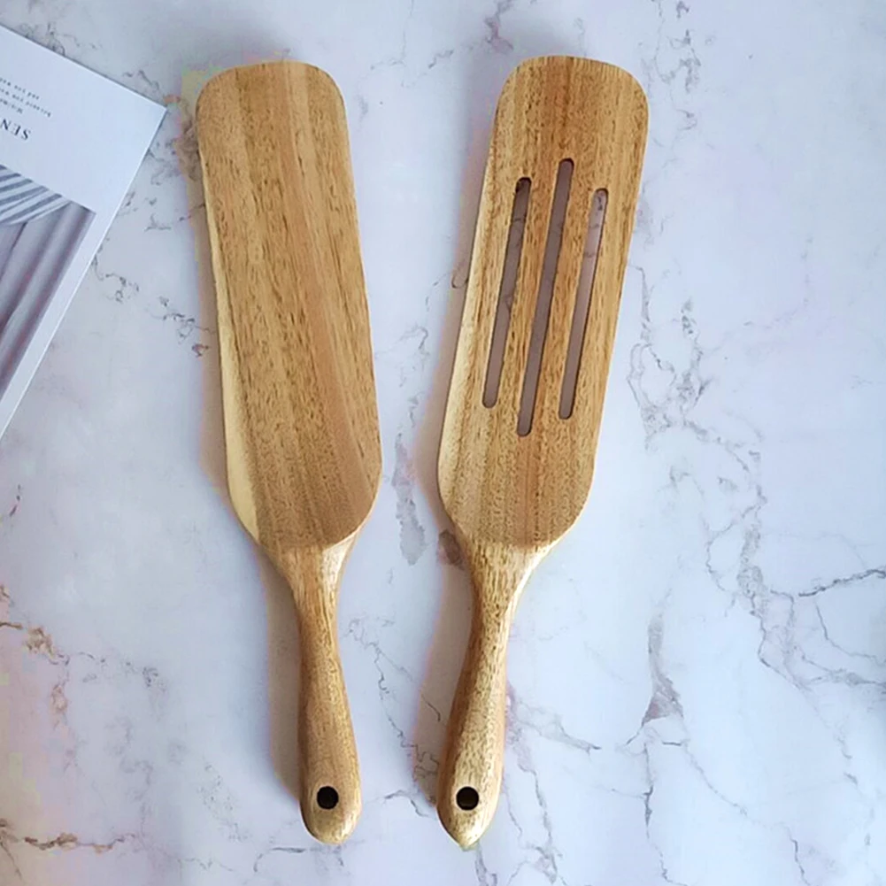 

4pcs/set Pasta For Cooking Safe Comfortable Grip Wooden Spatula Non Stick Pancake Slotted Baking Kitchen Tools Home Restaurant