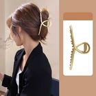 Новинка 2021, женская простая металлическая заколка для волос с геометрическим рисунком, золотистая винтажная шпилька для волос, элегантные модные аксессуары для волос