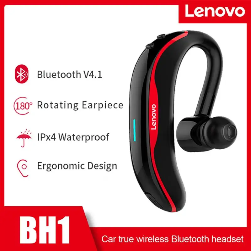 

Беспроводные Bluetooth 5,0 наушники Lenovo BH1, водонепроницаемые мини-наушники TWS с одним ушным крючком, стерео музыкальные наушники для телефона, ав...