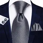 Hi-Tie 8,5 см деловой черный однотонный Пейсли 100% шелк мужской галстук шейный полосатый галстук для мужчин строгий роскошный свадебный галстук Gravatas