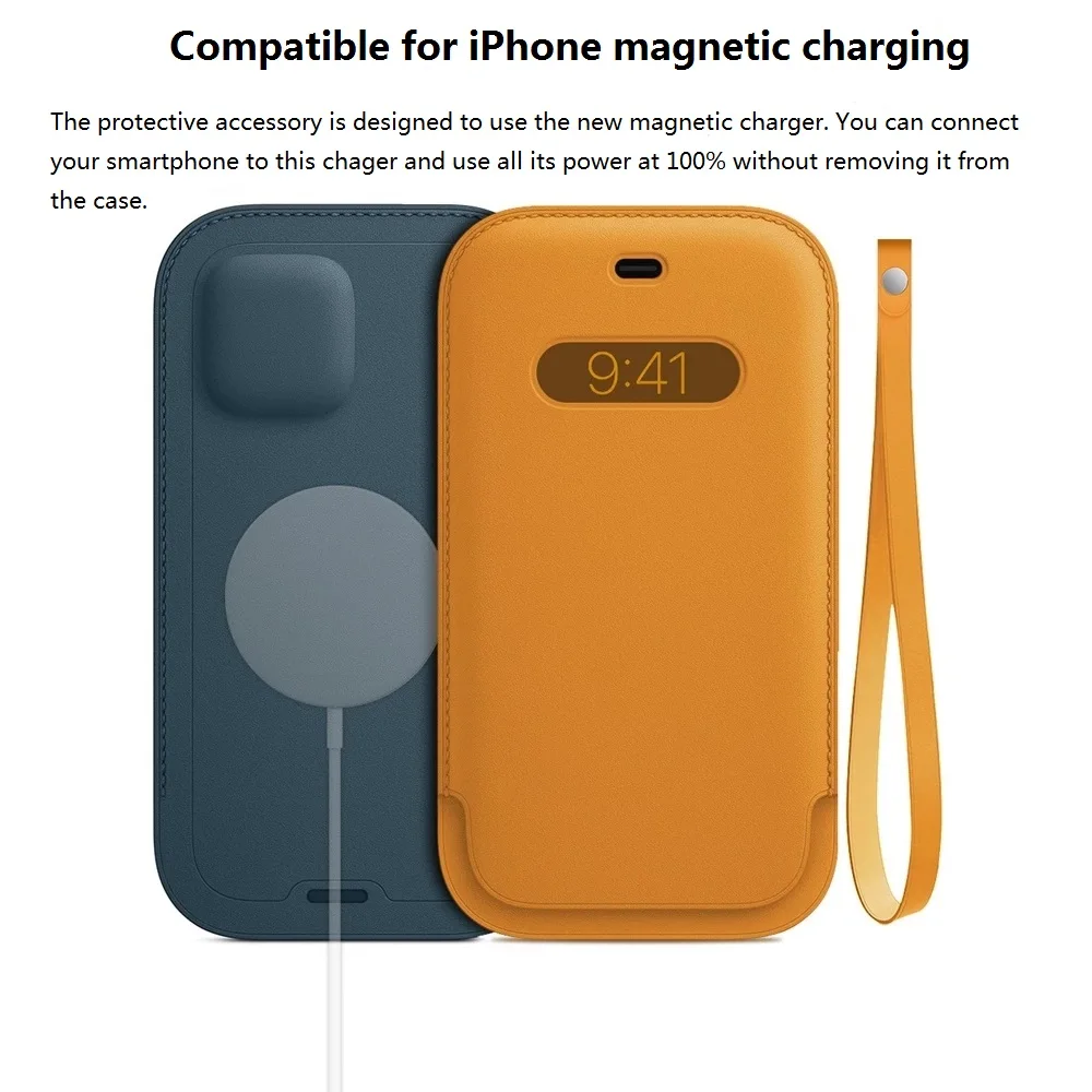 

Official Genuine Leather Wallet for IPhone 12 Pro Max Mini Case MagSafe Magnetic Charging Pouch Card Pocket Cover Accessories