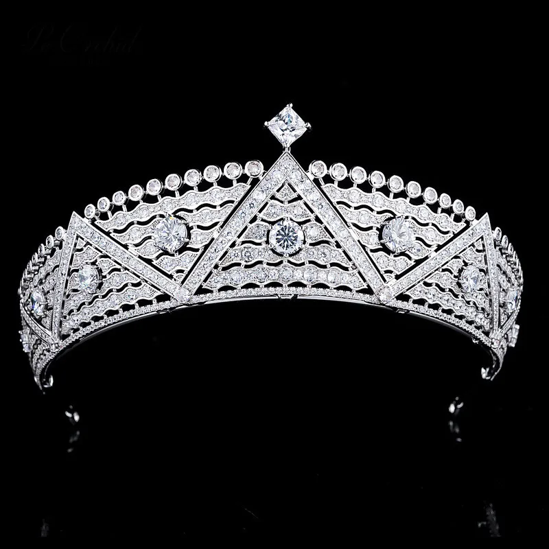 

PEORCHID Luxurious Rhinestone Tiara And Crowns Princess Bridal Diamond Headpiece Wedding Hair Jewelry Woman Accessories
