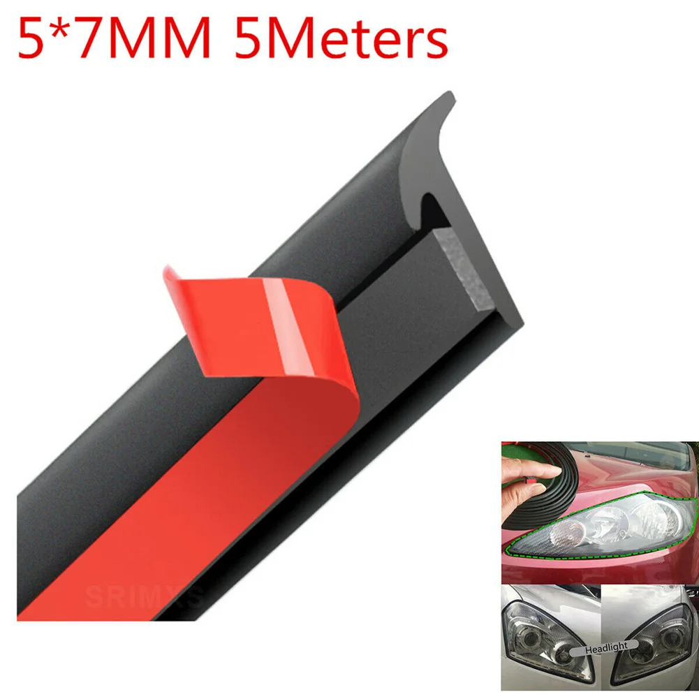 

5/4/3/2M 8x10MM/5x7MM T-Type Rubber Sealing Strip Black For Car Edge Trim Bumper Lip Side Skirt Automobile Seal Strip
