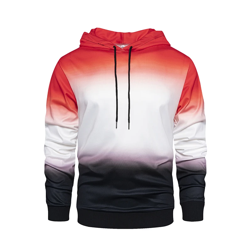 Толстовка мужская с градиентом свитшот капюшоном в стиле Харадзюку пуловер