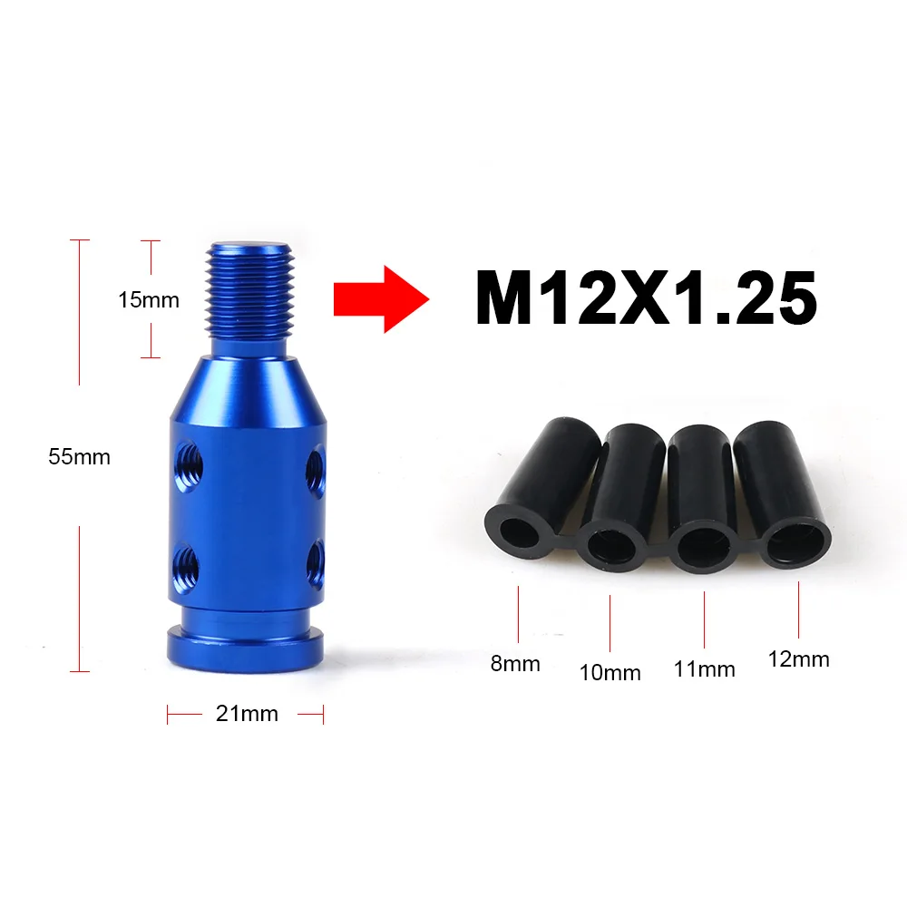 M12x1.25 BLUE Универсальное автомобильное Руководство переключения передач адаптер для ручки для M10x1.5/M12x1.25 резьбы алюминиевого сплава - Цвет: M12x1.25 BLUE