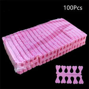 Soft Pink 100pcs Finger Toe Separators Manicure Pedicure Foot Care Compressed Sponge  Nail Art Tools in USA (United States)