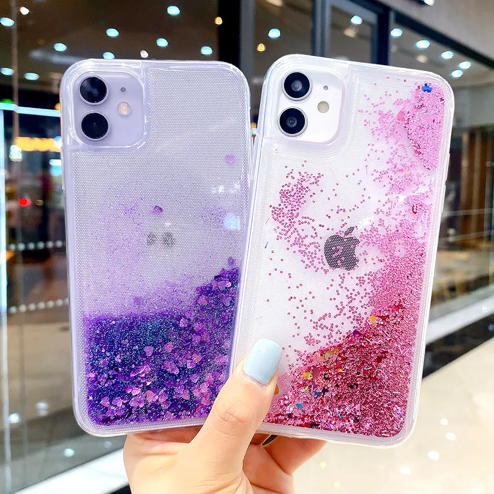 Liquid Quicksand Case For iPhone 11 Cases Bling Glitter Clear Case iPhone11 12 Pro Max Mini 7 8 Plus XR X XS SE 2020 6 6S Cover