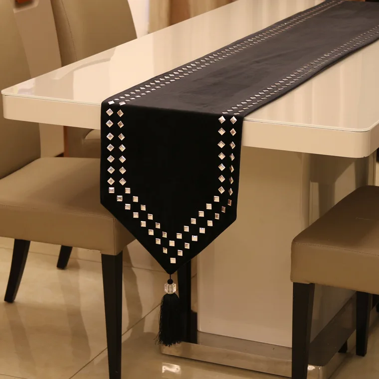 Большая скидка роскошная черная скатерть Современная качественная бархатная