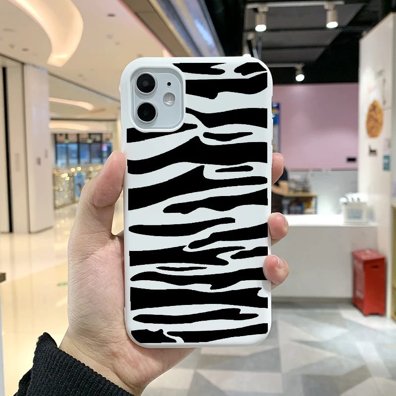Чехол с коровьим узором для iPhone 12 Pro 11 XR X Xs Max 8 7 Plus Mini SE 2020 силиконовый чехол