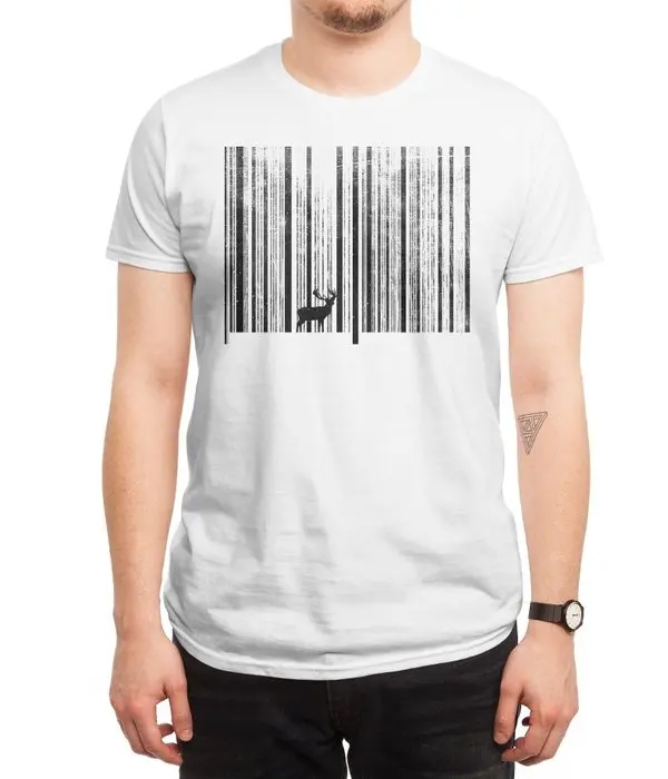Новая мужская повседневная футболка с принтом для сканирования леса футболки