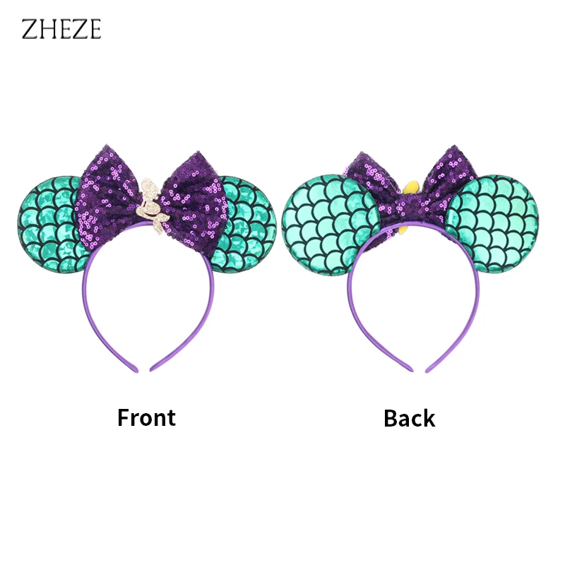 Повязка на голову маленькая русалочка аксессуар для волос сделай сам с блестками