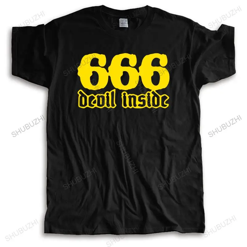 Футболка мужская хлопковая с дьяволом внутри роскошная Модная Повседневная