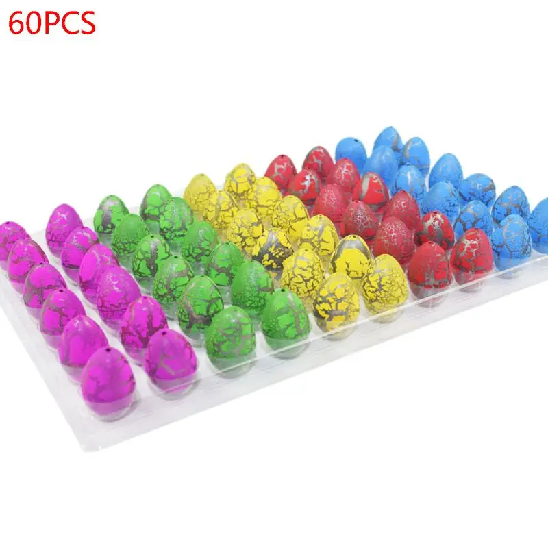 

Dinosaur Grow Eggs 1.25", 60 Pack Assorted Color Hatch Eggs for Easter Egg Hunt