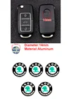Наклейки для автомобильных ключей с эмблемой для Skoda Fabia Kamiq Rapid Kodiaq Octavia a5a 7 2 Yeti Superb, 5 шт., 14 мм