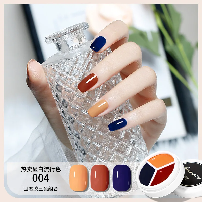 

Nail polish 1 Box 3Colors in 1 Soild Cream Gel 15g Mud Thick Painting Gel Semi Permanent Soak Off UV LED Nail Gel Polish Varnish