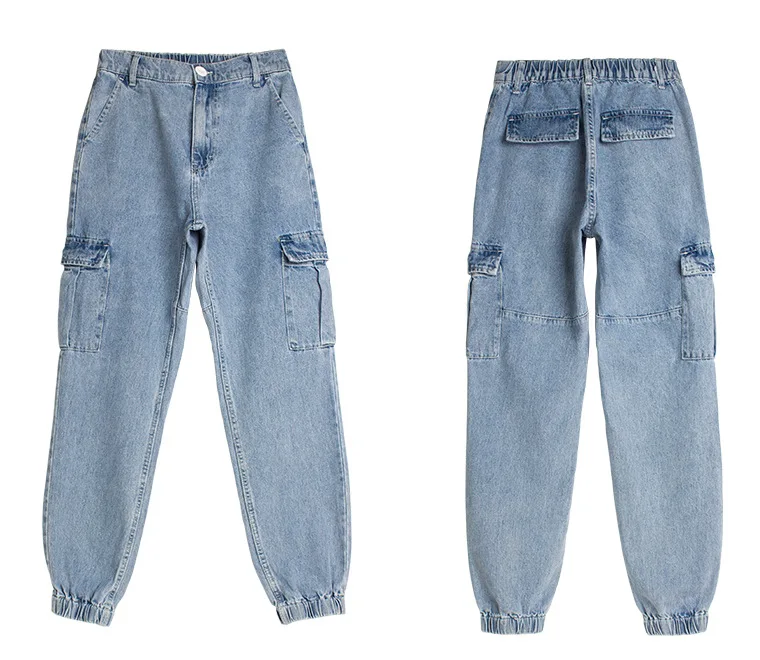 Джинсы LOGAMI женские с завышенной талией и боковыми карманами брюки-султанки из