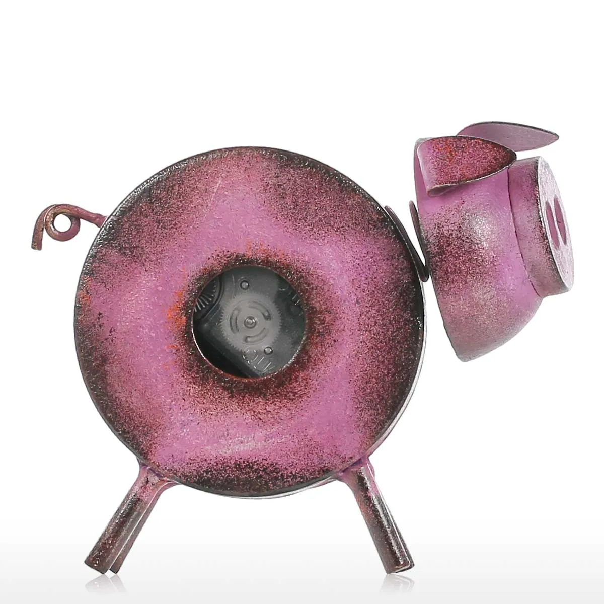 Кованые железные часы статуэтки в виде Свинки винтажные металлические ручной