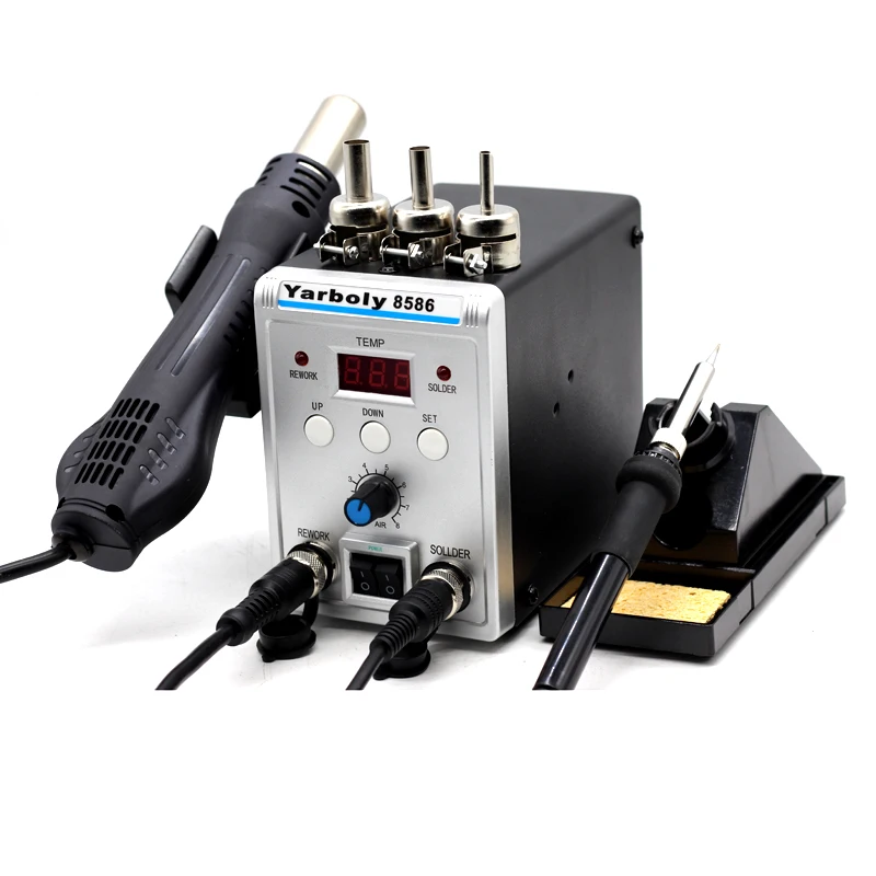 Паяльная станция BGA 8586 портативная Тепловая пушка воздуходувка 220 В европейская