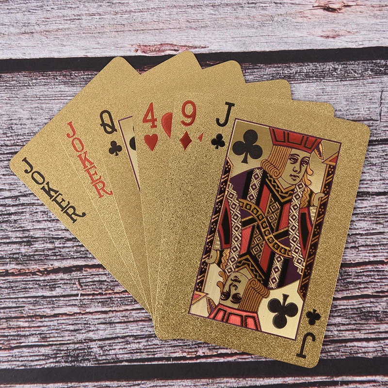 

Hot Gold Creative Playing Cards Waterproof Golden Poker Collection Poker Cards Gift Standard Party Playing Cards Set