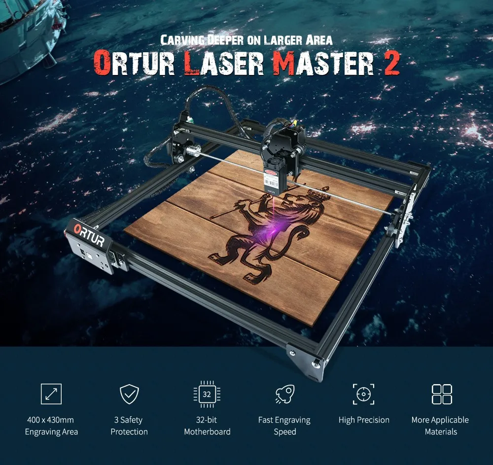 Лидер продаж лазерная гравировальная машина ORTUR Master 2 32 бит резак материнской