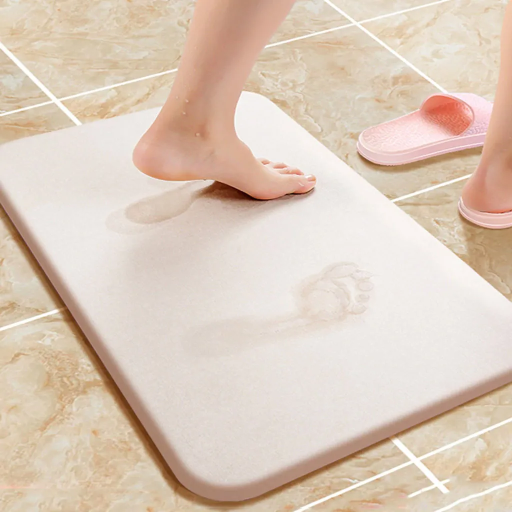 

Diatom Mud Anti-slip Absorbent Fast Drying Ultra Absorbent Mat Bathroom Mat Bedroom Mat Doormat Carpets Non Skid Soft Coral
