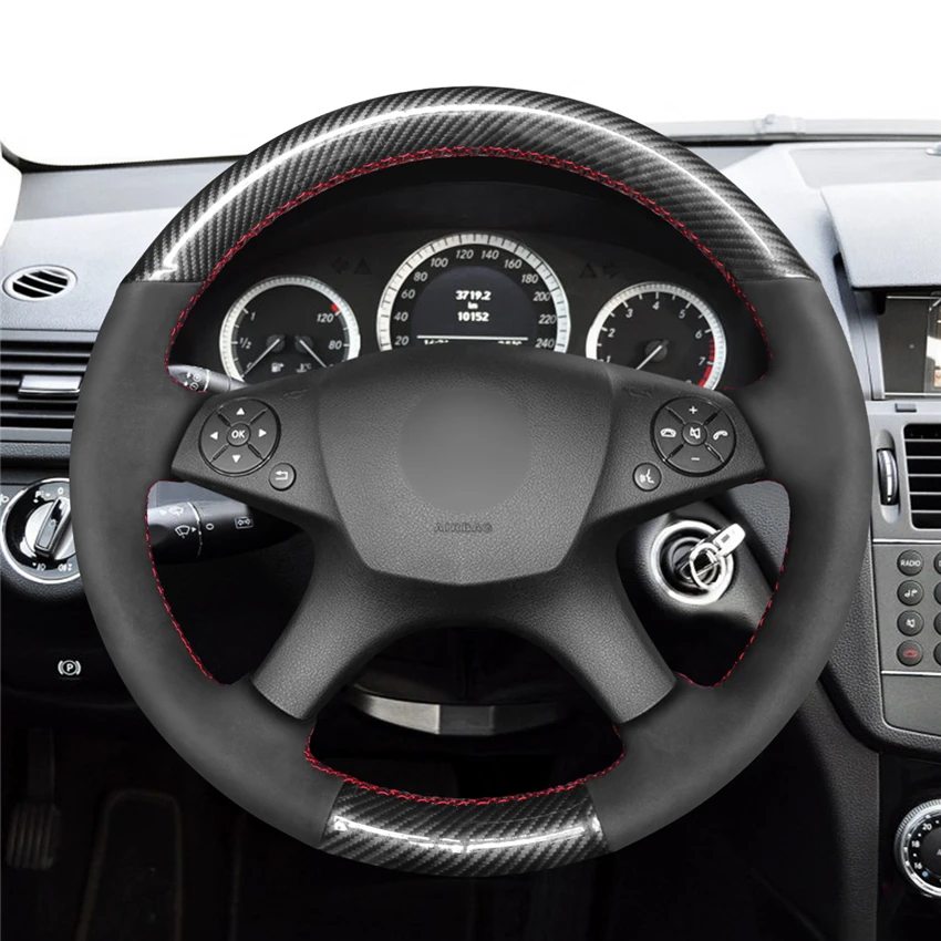 

DIY Anti-Slip Wear-Resistant Steering Wheel Cover For Mercedes-Benz C-Class W204 07-10 C280 C230 C300 Car Interior Decoration