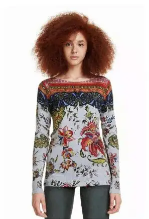 3 DESIGUAL мода Испания Deg стиль мульти Тип эластичный с длинными рукавами один воротник трикотаж джерси. s-xxL - Цвет: 3