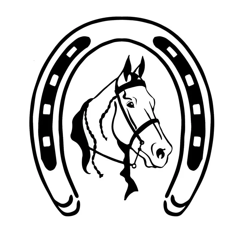 

20 x 19cm Car Sticker Motorcycle Sticker Horseshoe and Classic Horse Head Decoration Accessories Creative Waterproof PVC