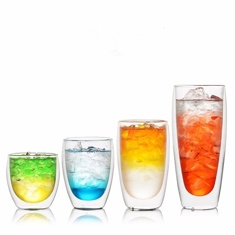 Bodum дизайн два слоя стекла es капучино кофе Пивная Кружка Стекло смузи мороженое чай сок Кола холодный лимон чашка для питья воды