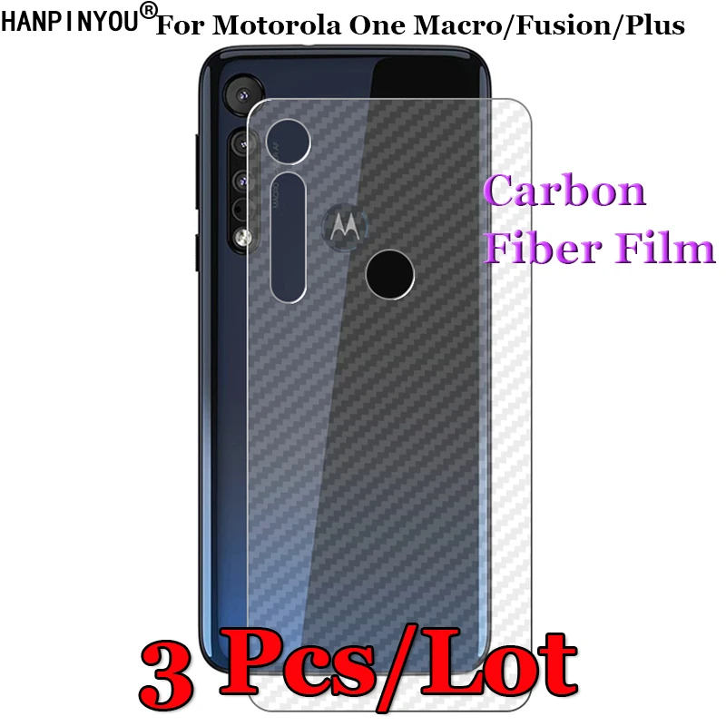 3 шт./Лот для Motorola One Macro / Fusion Plus 3D антивибрационная прозрачная углеродная пленка для задней панели защитная пленка для экрана.