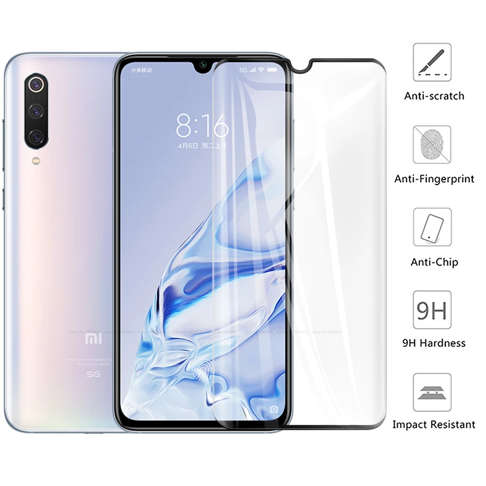 Защитное стекло для Xiaomi Mi Note 10 изогнутое закаленное с полным покрытием CC9 Pro