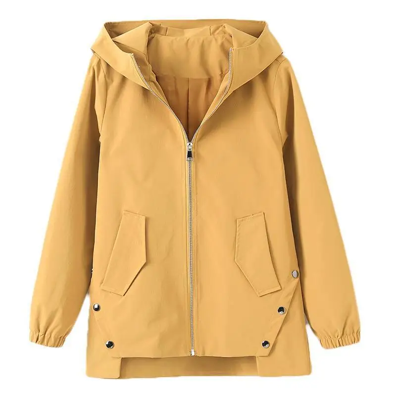 

Women's Hooded Jackets 2021 Spring Autumn Causal Famale Windbreaker Women Basic Coat Zipper Lightweight Jacket Outwear Plus Size