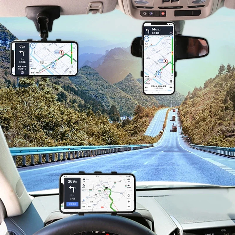 

3 в 1 Автомобильный держатель для телефона на приборную панель HUD, подставки для мобильных телефонов на 360 градусов, солнцезащитный козырек д...