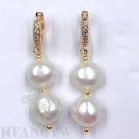 8x10mm white baroque pearl earring 18k hook aurora accessories earbob jewelry party natural aaa cultured classic